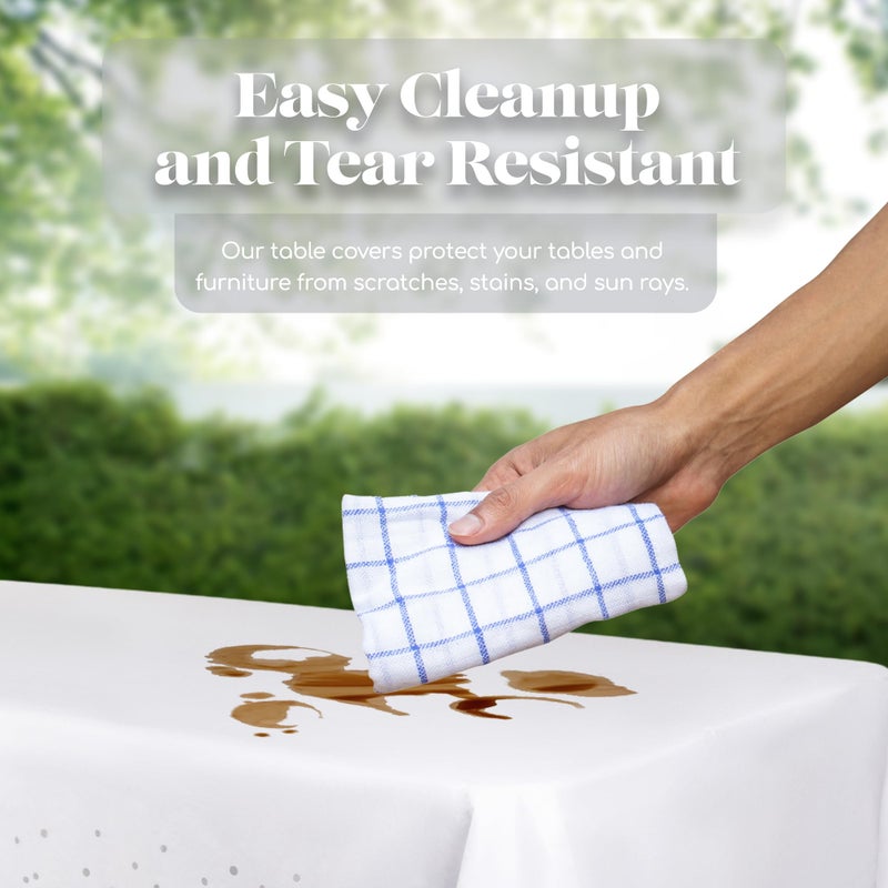 Grandipity Happy Birthday 6 Pack Premium Disposable Plastic Picnic Tablecloth 54 Inch. x 108 Inch. Decorative Rectangle Table Cover - Image 4